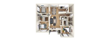 3D 3A Floor Plan at Grand Reserve at Columbus Apartments in Columbus, Georgia, GA