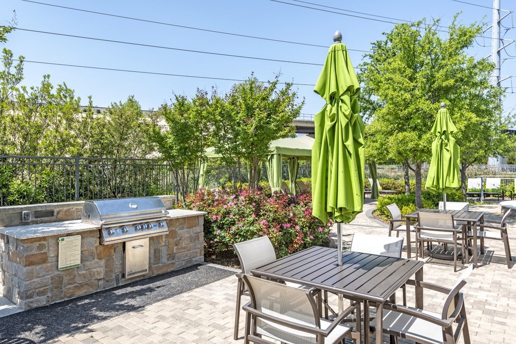 grill area of GreenVue in Richardson, TX