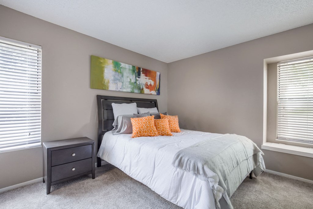 Model Unit Bedroom at Greensview Apartments in Aurora, Colorado, CO