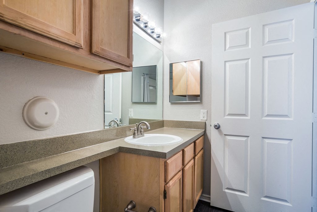 Model Unit Bathroom at Greensview Apartments in Aurora, Colorado, CO