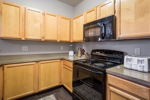 Model Unit Kitchen at Greensview Apartments in Aurora, Colorado, CO