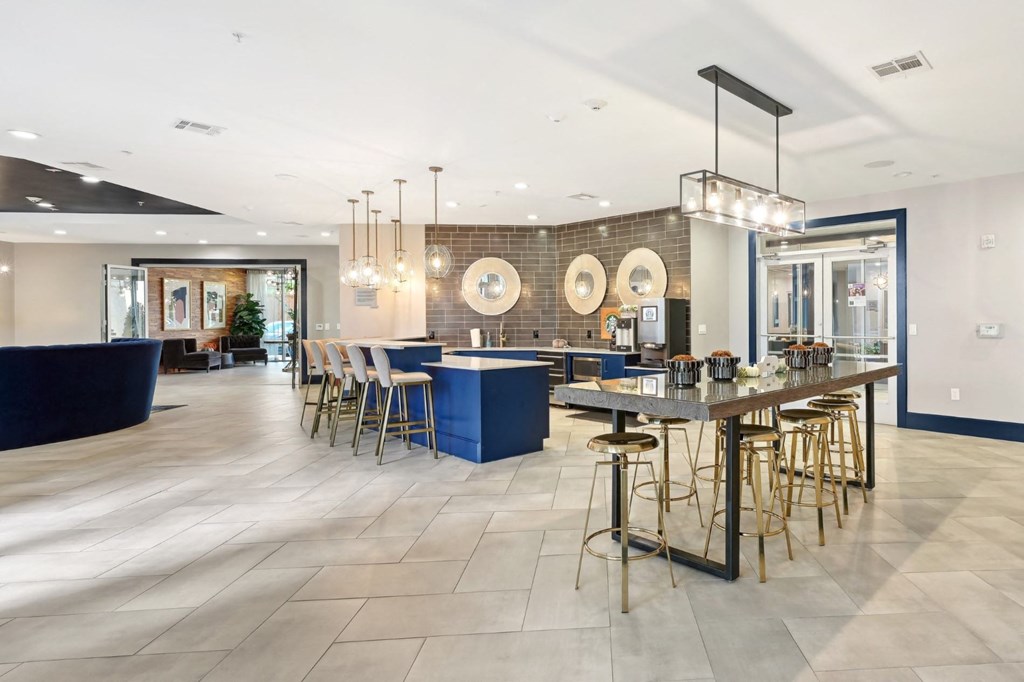 Clubhouse with seating at Harlow River Oaks in Houston, TX