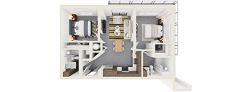 3d rendering of B10 Floor Plan at Hollywood Heights on the Boulevard Luxury apartments in Hollywood, FL