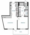 1 bed 1 bath A0 Floorplan 1 bed 1 bath A0 Floorplan,at The Hamilton, Dallas Texas