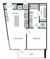 1 bed 1 bath A1 Floorplan 1 bed 1 bath A1 Floorplan,at The Hamilton, Dallas