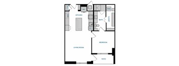 1 bed 1 bath A4 Floorplan,at The Hamilton, Dallas, TX 75226