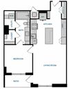1 bed 1 bath A7 Floorplan 1 bed 1 bath A7 Floorplan,at The Hamilton, Dallas Texas