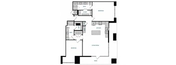 2 bed 2 bath B7 Floorplan ,at The Hamilton, Texas, 75226