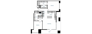 2 bed 2 bath B7 Floorplan ,at The Hamilton, Texas, 75226