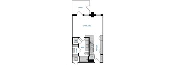 Studio S1 Floorplan,at The Hamilton, Dallas, TX 75226