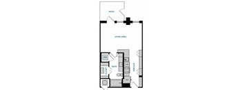 Studio S1 Floorplan,at The Hamilton, Dallas, TX 75226