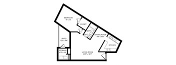 A4 - 1 Bedroom, 1 Bathroom, 832 Square Feet - A4 Floorplan at Hillside Creek in Austin, TX