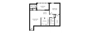 A5 - 1 Bedroom, 1 Bathroom, 838 Square Feet - A5 Floorplan at Hillside Creek in Austin, TX