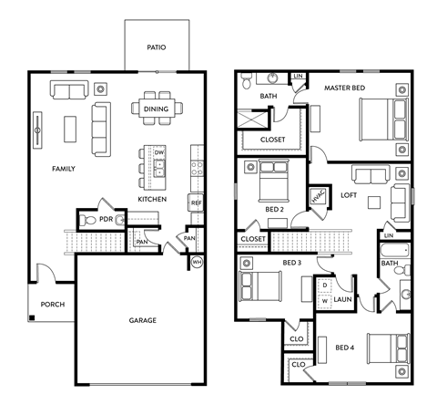 Douglas - 4 Bedroom 2.5 Bath 2,121 Sq. Ft. Floor Plan at Beacon at Hymeadow, Texas