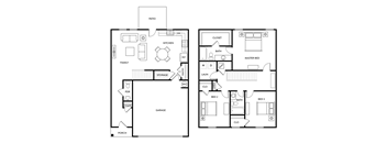 Evergreen - 3 Bedroom 2.5 Bath 1,605 Sq. Ft. Floor Plan at Beacon at Hymeadow, Maxwell, Texas