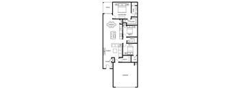 Oak - 3 Bedroom 2 Bath 1,412 Sq. Ft. Floor Plan at Beacon at Hymeadow, Maxwell, 78656