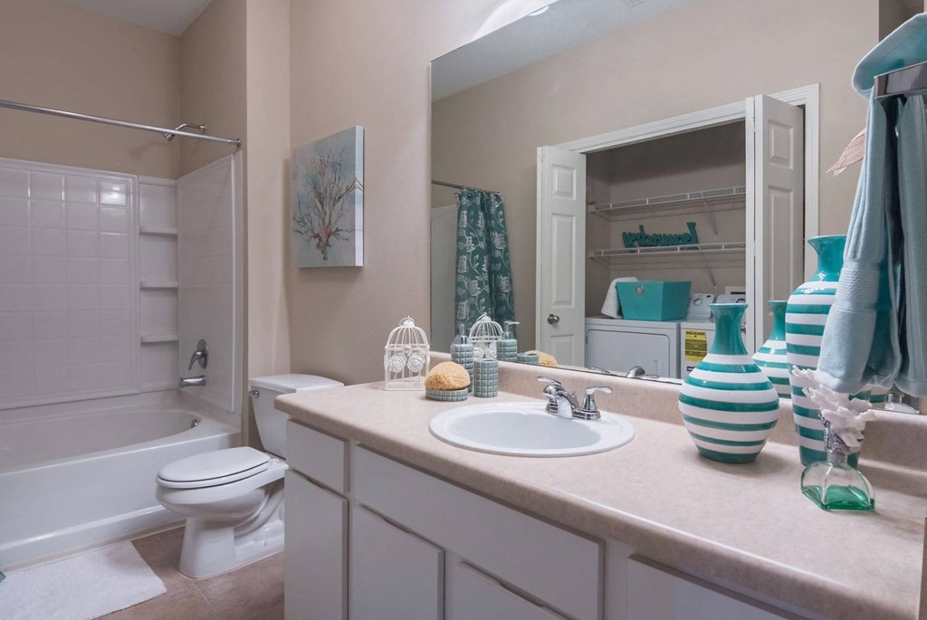 Model Bathroom at Island Park Apartments in Shreveport, Louisiana, LA
