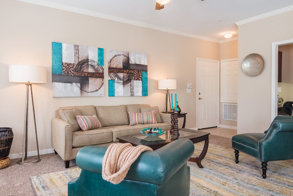 Model Living Room at Island Park Apartments in Shreveport, Louisiana, LA