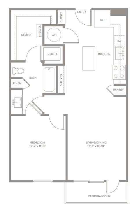 A2 floor plan of Knox Heights in Dallas, TX