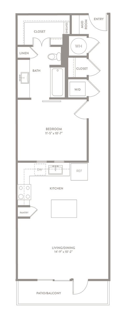 A3 floor plan of Knox Heights in Dallas, TX