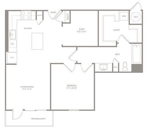 A5 floor plan of Knox Heights in Dallas, TX