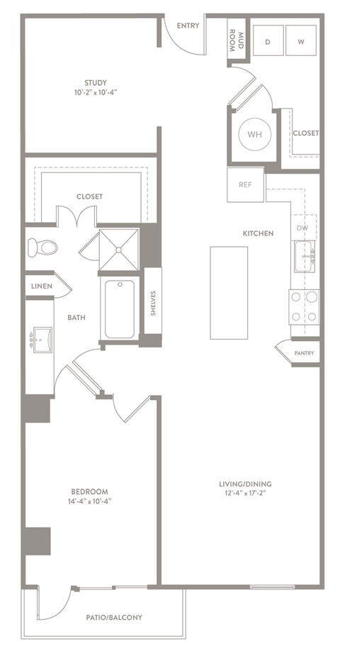 A8 floor plan of Knox Heights in Dallas, TX