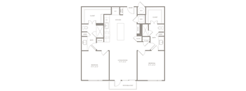 B2 floor plan of Knox Heights in Dallas, TX