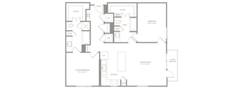 B3 floor plan of Knox Heights in Dallas, TX