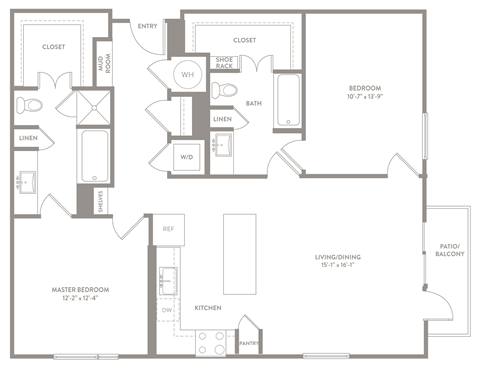 B3 floor plan of Knox Heights in Dallas, TX