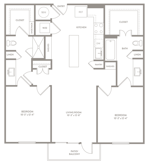 B6 floor plan of Knox Heights in Dallas, TX