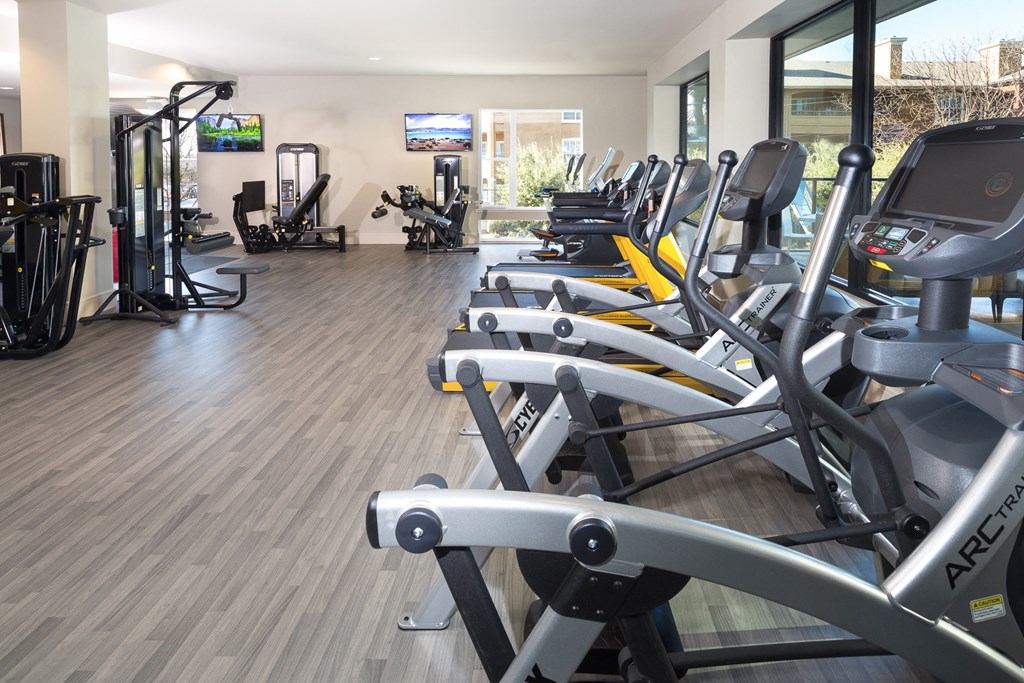 gym with cardio equipments at Knox Heights in Dallas, TX