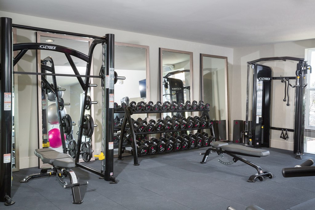 fitness center at Knox Heights in Dallas, TX