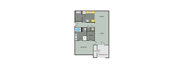 1bed floor plan of Lakeland Grand in Lakeland, FL