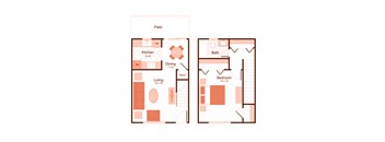 Floor Plan at Magnolia Apartment Homes Shreveport, Louisiana, LA