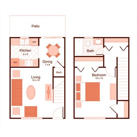 Floor Plan at Magnolia Apartment Homes Shreveport, Louisiana, LA