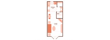 studio floor plan at magnolia apartments in Shreveport, Louisiana, LA