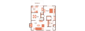 1 bedroom, 1 bathroom cottage at magnolia apartments in Shreveport, Louisiana, LA