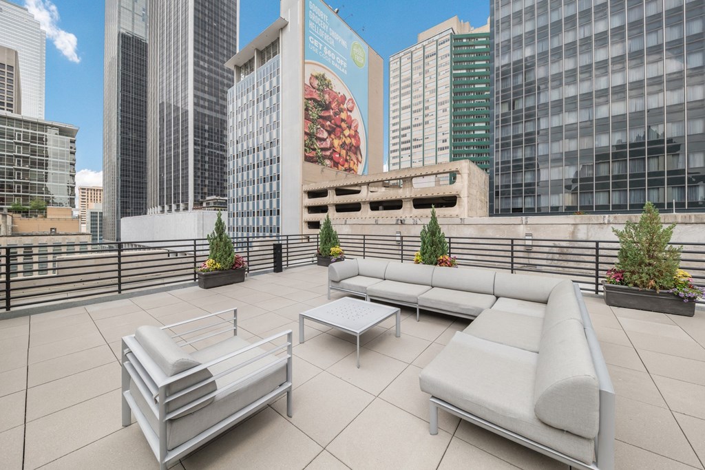 Rooftop Patio Seating at Mid Elm Lofts - Deep Ellum Lofts, Dallas, Texas, TX