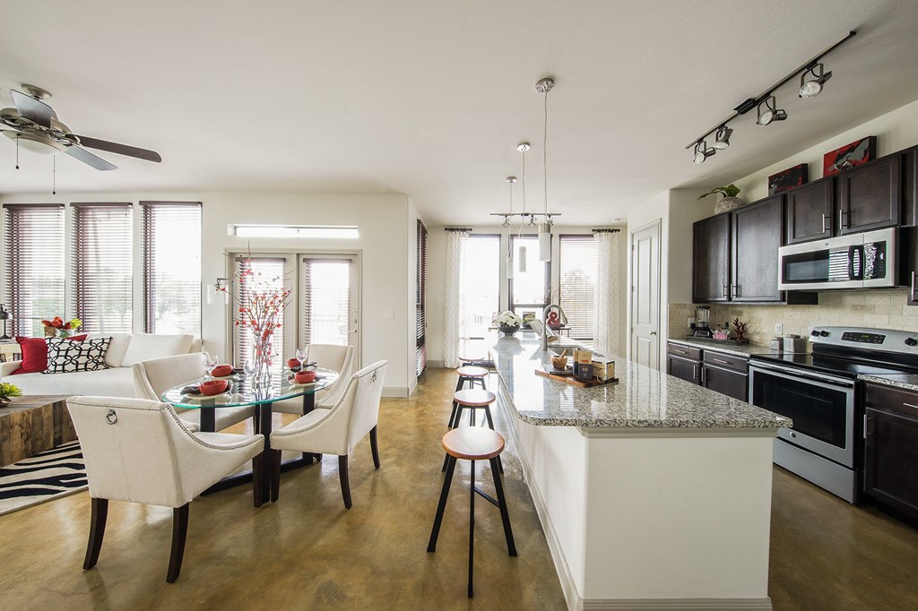 Model Kitchen and Dining Room at Allusion at West University, Houston, TX