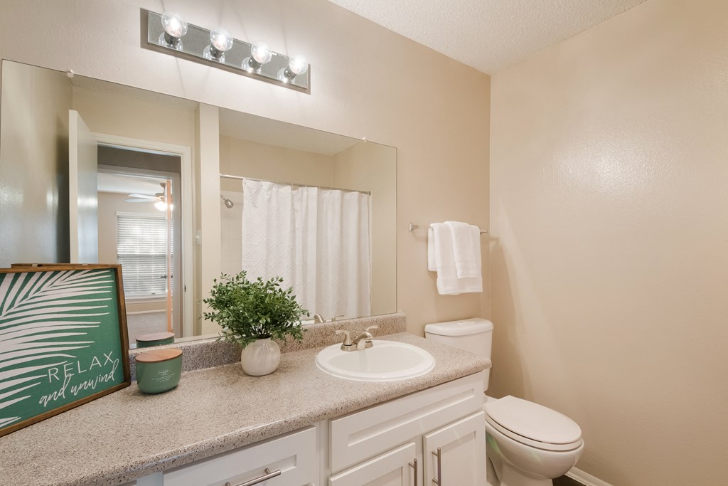 Model Bathroom at Vista Crossing Apartments in San Antonio, TX