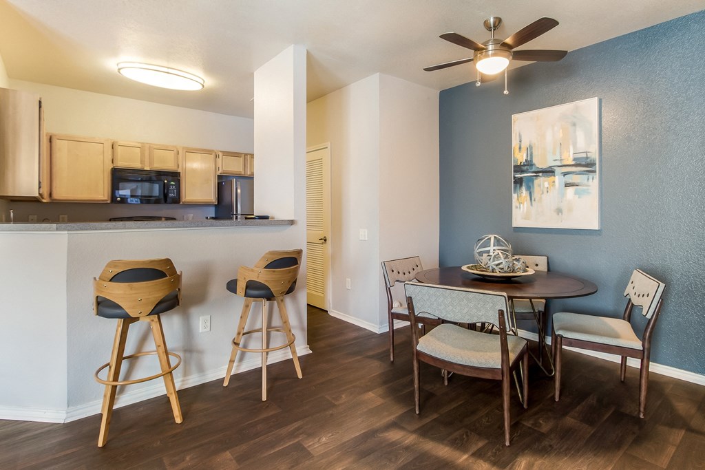 Kitchen and Dining Room at Greensview Apartments in Aurora, Colorado, CO
