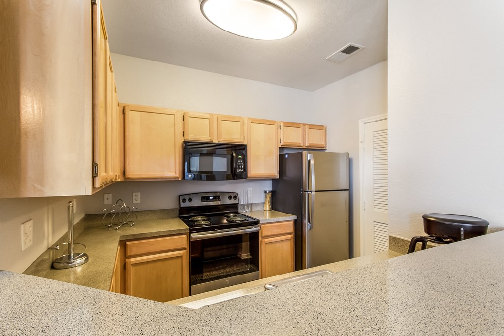 Model Unit Kitchen at Greensview Apartments in Aurora, Colorado, CO
