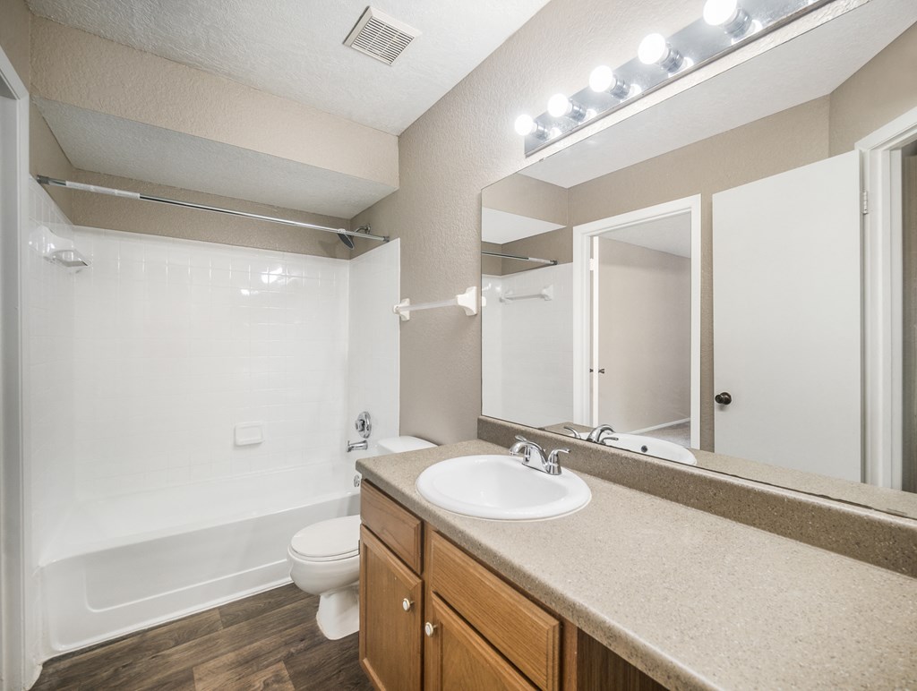 Model Bathroom at Reflections Apartment Homes in Gainesville, Florida, FL