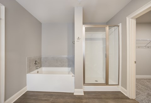 Model 2 Bathroom Tub and Stand-Alone Shower at Capital Grand Apartments in Tallahassee, FL