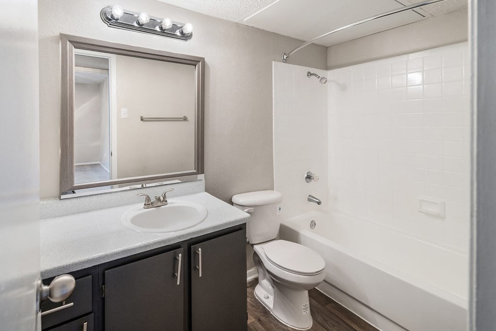 a bathroom with a sink toilet and a shower