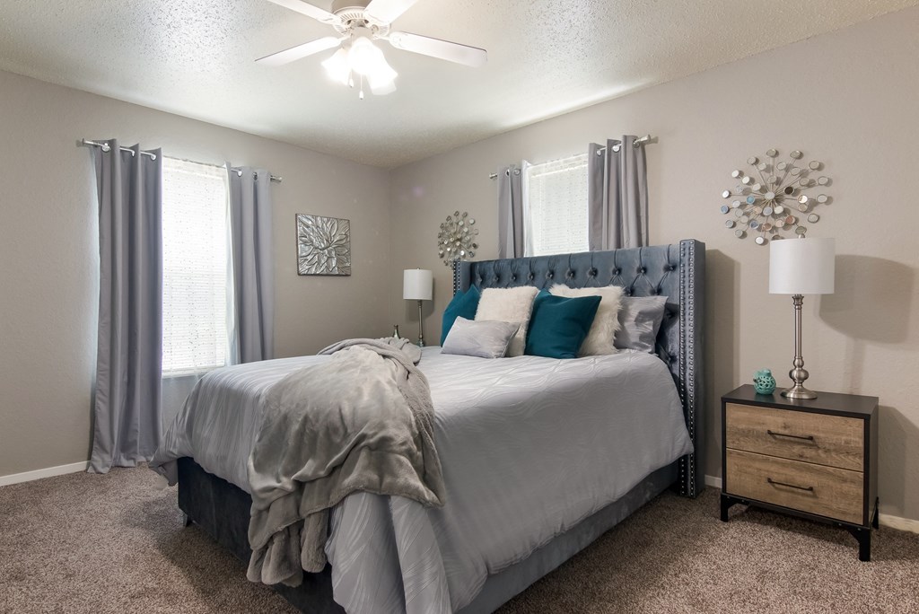 Model Unit Bedroom at Stone Canyon Apartments in Shreveport, LA