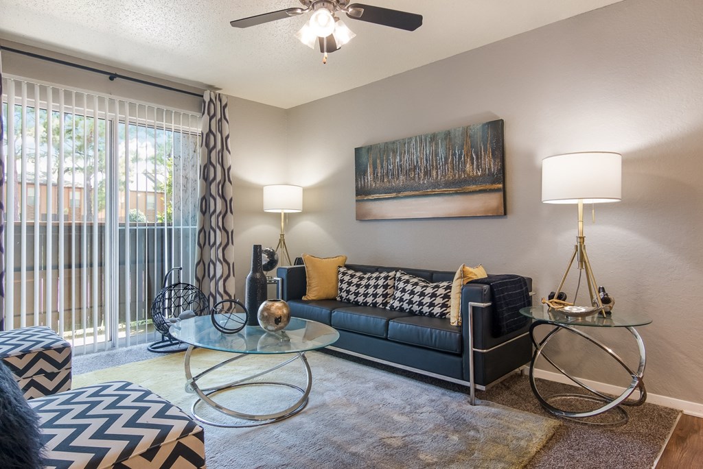 Model Unit Living Room at Stone Canyon Apartments in Shreveport, LA