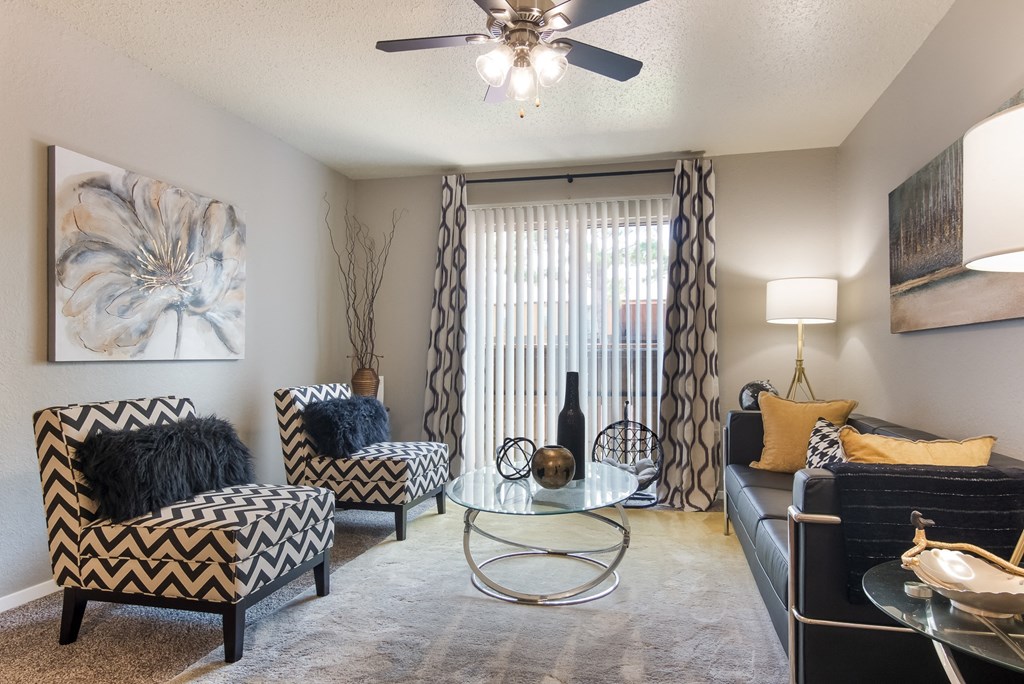 Model Unit Living Room at Stone Canyon Apartments in Shreveport, LA