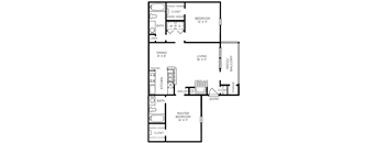 Monte Carlo Floor Plan at The Players Club of Brentwood Apartments in Nashville, Tennessee