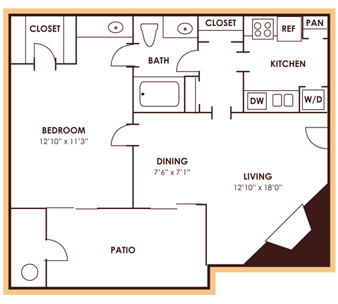 floor plan B of Hunters Chase in Austin, TX